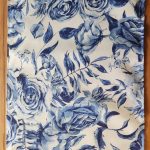 blue rose table runner