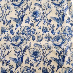 blue & white hummingbird floral microfibre kitchen towel super soft