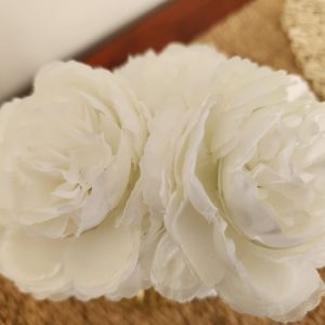 artificial peony flowers white set of 12