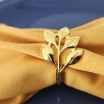 gold alloy leaf napkin rings set of 10