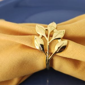 gold alloy leaf napkin rings set of 10