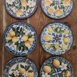 lemon patterned diatom coasters set of 6 mediterranean style