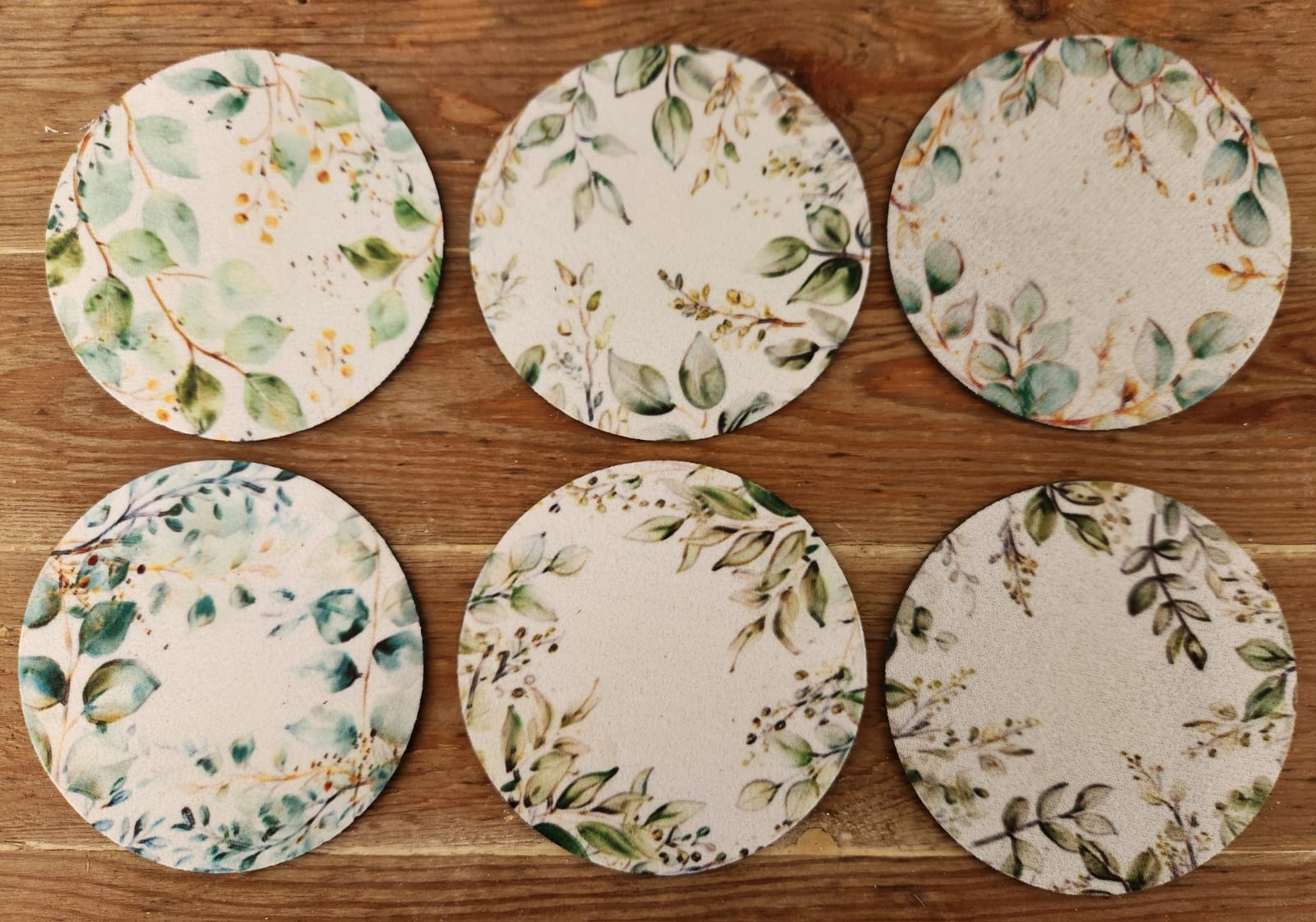 eucalyptus green leaves coffee coasters set of 6 eucalyptus green leaves coffee coasters set of 6